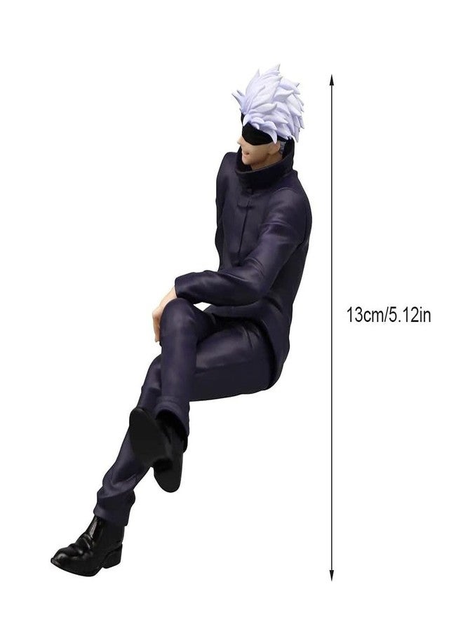 Trunkin Jujutsu Kaisen Sitting Gojo Satoru Anime Figure Action Figure PVC Collectible Model Toy Statue Gift Manga Weeb 13 Cms Figurine, Multicolor - Image 2